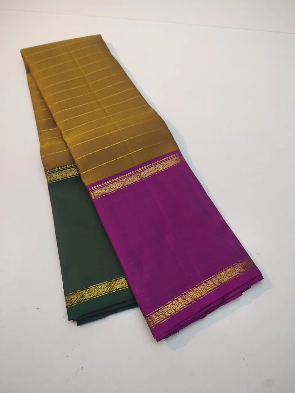 Emerald Magenta Ganga Jamuna Kanchipuram Silk Saree
